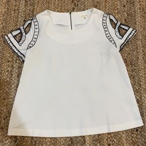 Sugarlips white beaded sleeve blouse